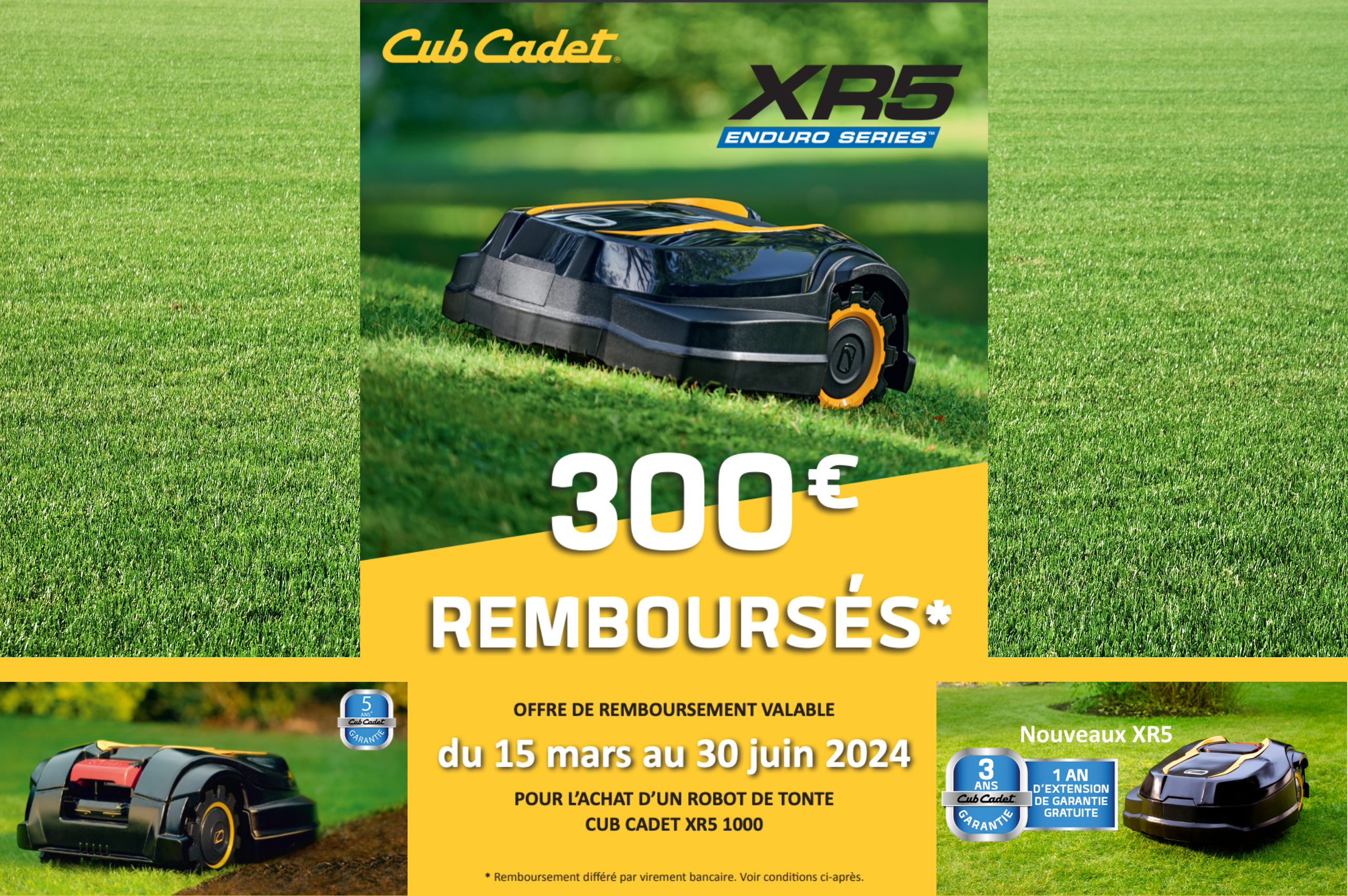 Offre de remboursement Cub Cadet 2024 – 300€ offerts sur le XR5 1000